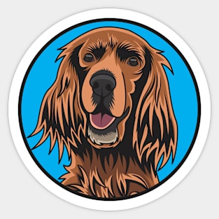 Irish Setter Blue Circle Sticker